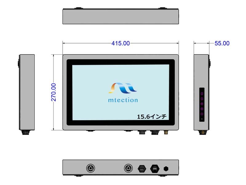 組み込み用 IP65モニター 概略図