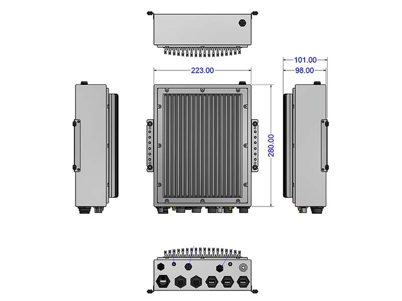 AIボード内蔵 IP65 PC 図面